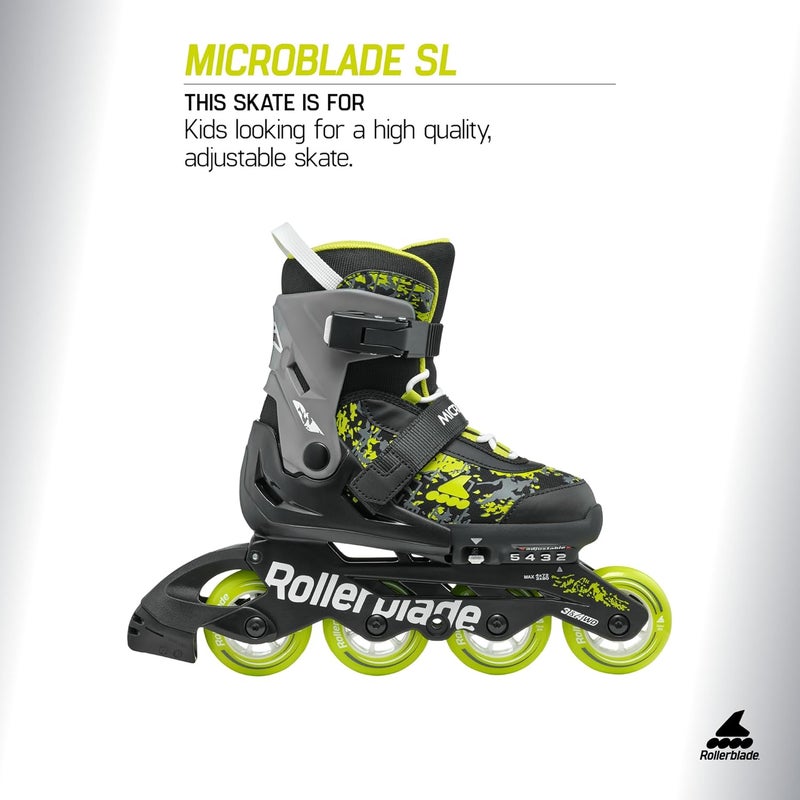 ROLLERBLADE زلاجة انلاين قابلة للتعديل للأطفال Microblade SL، أداء الشباب، زلاجات انلاين للأطفال والمراهقين - Image 2